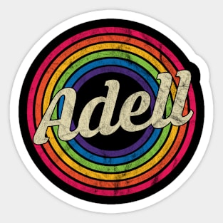 Adell - Retro Rainbow Faded-Style Sticker